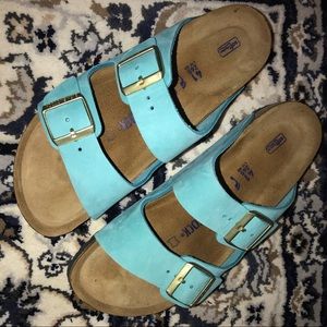 Light blue Birkenstock’s